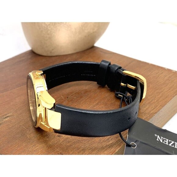 Citizen Women's Watch Eco-Drive Axiom GA1052-04E Gold Tone Case Black Dial 30mm - Picture 8 of 13